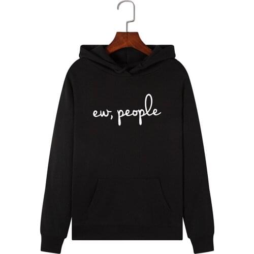 Women Hoodies Sweatshirts Hooded Sweatshirt Letters Ew People Print Autumn Winter Pullover Female Hoodie Tops Clothes