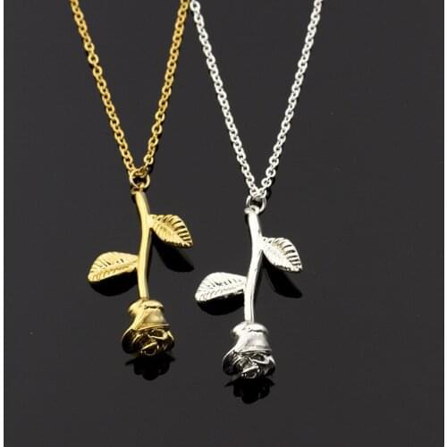 Rose Drop Necklace For Women Flower Pendant Charm Choker Fashion Personality Teen Girls Female Friendship Couples Jewelry Gifts