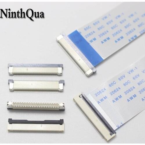 1pcs 40Pin 50/80/100/150/200/250/300mm FFC 0.5MM 40P Clamshell Drawer Up Down Contact FPC Connector socket Flat flexible Cable