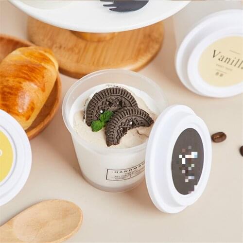 20pcs Net red ice cream cup mousse cake pastry plastic cups 200ml packaging chesse pudding jelly yogurt dessert cups with lids