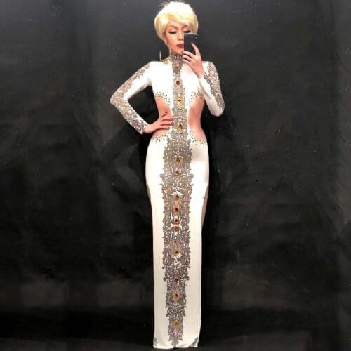 2018 Black Green Jazz Dance Costumes For Lady Sexy Rhinestone Women Bar Dj Dancers Stage Singer Pack Hip Dress Dancewear BD108