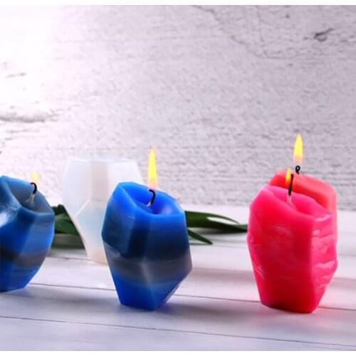 3D Geometric Stone Shape Candle Mold Silicone Mold Small Candle Soap Molds