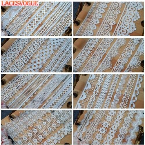 5 Yards(14 Yards) 2-6cm Embroidery Lace Ribbon Necklace Material DIY Patchwork Dress Garment Needlework Sewing Accessories 333