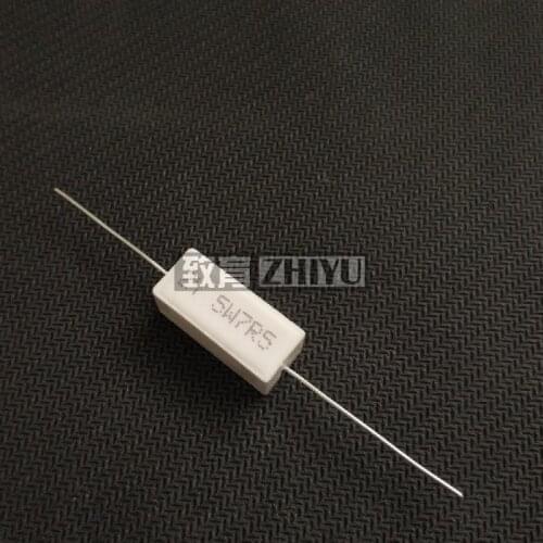 7.5R7.5 Ohmic 5W High Quality Ceramic Wire Wound Resistance Cement Resistance Copper Foot Long Foot