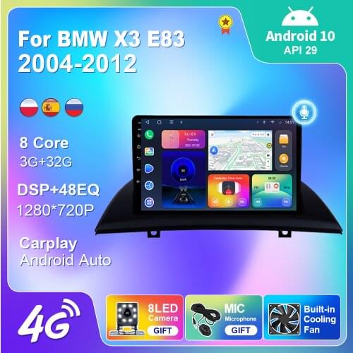 Autoradio Car Radio For BMW X3 E83 2004-2012 GPS Navigation Android 10 8 Core Multimidia Stereo Player Carplay DSP No 2din 2 Din