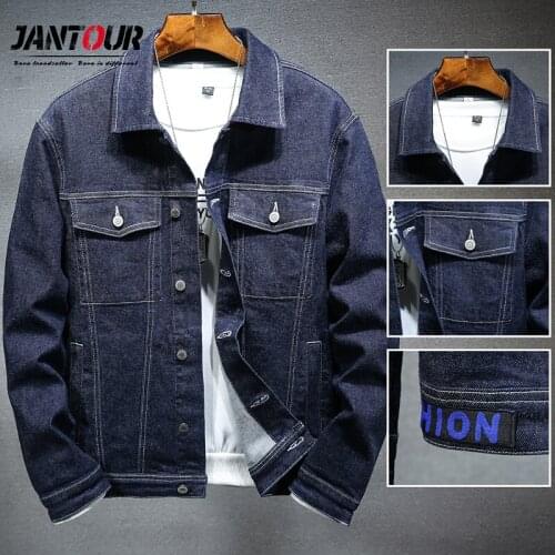 Brand New Winter Jacket Men Thicken Classic Fashion Solid Color Turn-down Collar Denim Jackets Biker Erkek Mont Dark Blue