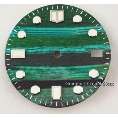 Goutent New 28.5mm Sterile Watch Dial Green Luminous Fit For NH35 NH35A Movement Watch Face