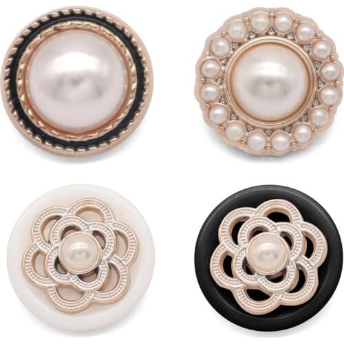 Flower Imitation pearl Resin snap button jewelry DIY bracelet fit 18mm snap jewelry