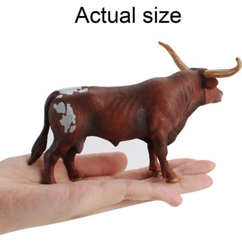 Children Cognitive Education Animal Longhorn Cattle Hand-drawn Cow Model Toy