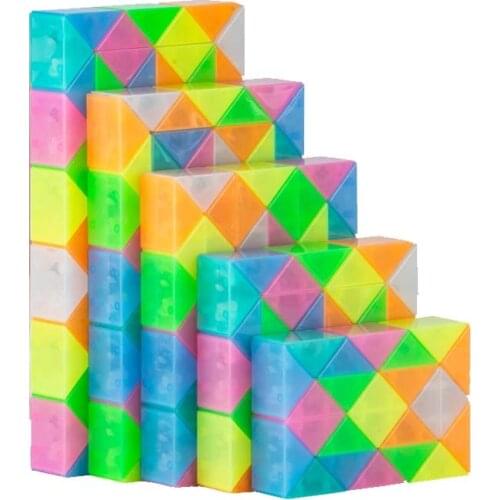 Dingsheng 24 to 72 Segments Magic Cube Snake Jelly Color Twist Transformable Kid Speed Puzzle Education Toy
