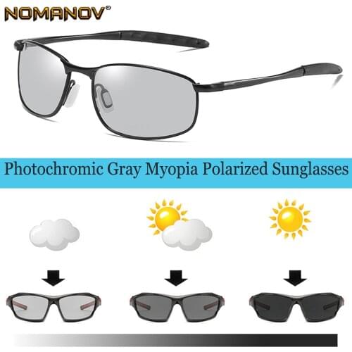 Photochromic GRAY Polarized Prescription Sunglasses Custom Made Myopia Minus Prescription Lens -1 -1.5 -2 -2.5 -3 -3.5 -4 TO -6