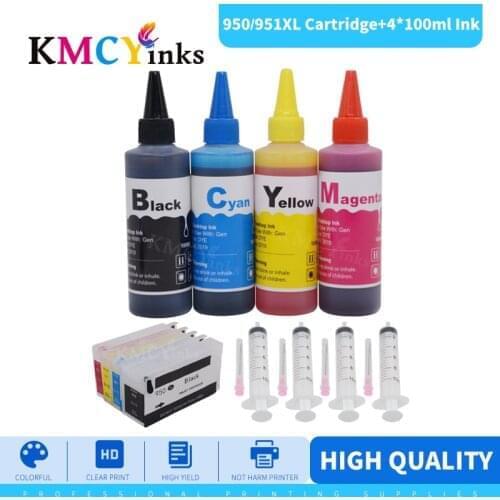 KMCYinks Printer Ink Cartridge + 400ml Bottle Ink 950 951 XL For HP 950XL Officejet Pro 251dw 276dw 8100 8600 8610 8620 Printers