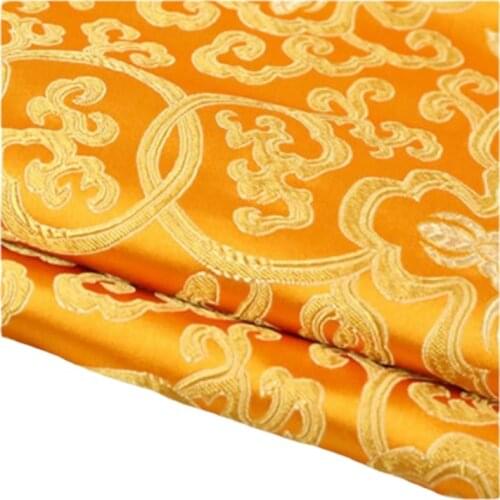Chinese Costume Han Tang Suit Silk Kimono Damask Jacquard Brocade Fabric Rich Flowers Thick Style