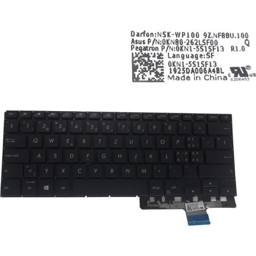 SW Swiss computers backlight keyboard for ASUS zenbook Pro UX450FDX notebook PC black keyboards QWERTZ keycaps 0KNB0 262LSF00