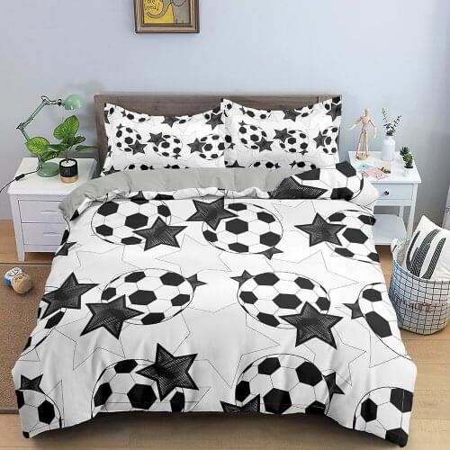 Football Pattern Bedding Sets Star Duvet Cover Twin/Queen/King Size Bed Room for Kids Bedding Quilt Cover