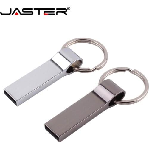 JASTER metal LOGO style USB Flash Drive 4GB 8GB 16GB 32GB Metal Pen Drive Key Ring Stick