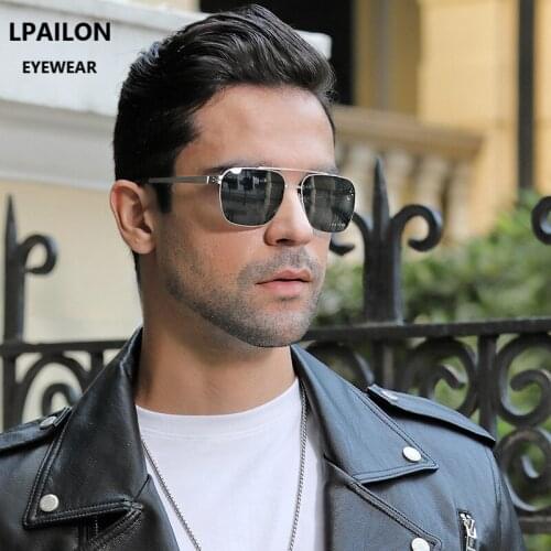 【LPAILON】 Screwless Design form Germany TR90 elasticity fashion small Square frame sunglasses for men B87