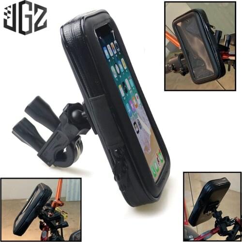 XL M L Motorcycle Waterproof Phone Holder Black PU Leather Zipper Smart Phone Pouch Bracket Mount Universal for Honda Yamaha BMW