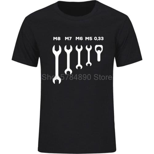 NEW Mens funny wrench jaw spanner beer car mechanic gift t shirt Design Short Sleeve Round Collar O neck Fitness Funny shirt