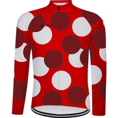 New alienskin dot Cycling Jersey For Men Long Sleeve Autumn Bicycle Road MTB Bike Tops Clothing Maillot Ropa Ciclismo 6564