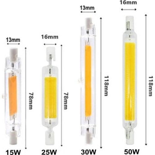 NEW LED R7S Light Bulbs 50W 20W AC220V 230V COB Glass LED Lamps Replace Halogen Bulb for Pendant Lighting Fixture Chandeliers