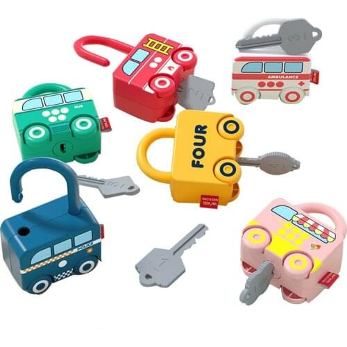 Early Learning Educational Toy Kids Funny Small Car Lock With Key Number Matching Toys For Wholesale Also