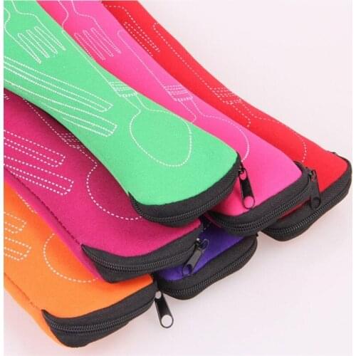 Portable dishes Tableware bag Flip Cutlery Case Kitchen accessories Students Household Utensils Dinnerware storage Bag