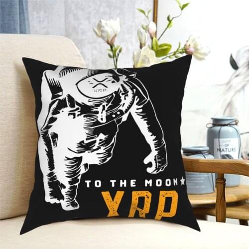 Ripple XRP Moon Pillowcase Printing Polyester Cushion Cover Decorative Bitcoin Crypto Pillow Case Cover Seat Square 45*45cm