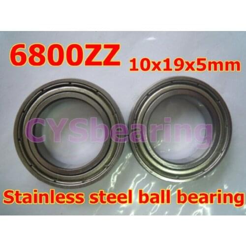 Stainless steel 440 SS6800 S6800 61800 6800 6800ZZ 10X19X5 mm radial shaft deep groove ball bearing