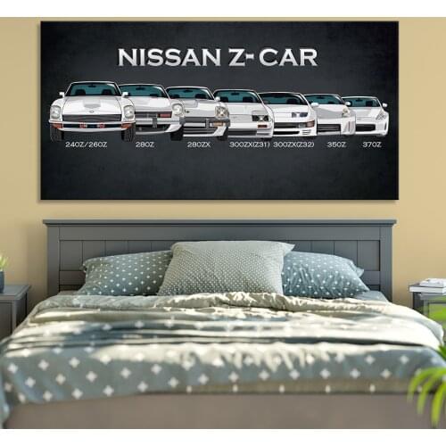 Sports car Poster HD Print Modular Artwork Modern 1 Pieces Nissan Z Gtr Car Pictures Bedside Home Decor Wall Art Canvas Painting