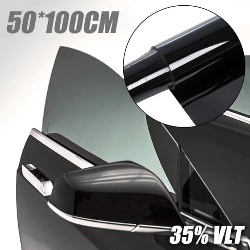 Mayitr 1pc 50x100cm VLT 35% Black Car Glass Window Tint Shade Film Roll For Auto House Balcony