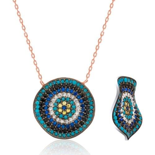 Tevuli 925 Sterling Silver Wavy Evil Eye Women Necklace