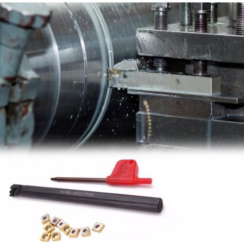 12Pcs/Set CCMT060204-HM YBC251 CNC Carbide Inserts High Toughness Good Wear Resistance CNC Tool Holder Set Lathe Turning Tool