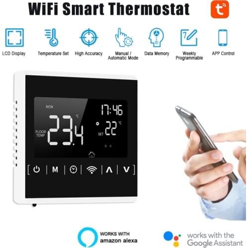 Tuya WiFi Smart Thermostat Electric Floor Heating Water Gas Boiler Temperature Remote Controller Timer For Alexa Google Home