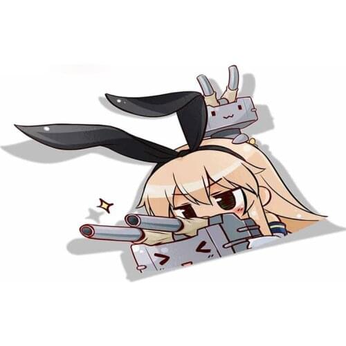 Personality Shimakaze Kancolle Peek Anime Big Head Vinyl Car Sticker Window Trunk Decal Car Accessories Apply To Car Window