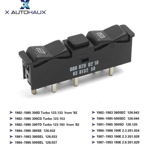 X AUTOHAUX Left Electric Power 10 Pin Connection Car Window Control Switch Fit For Mercedes-Benz W123 W126 W201 0008208210