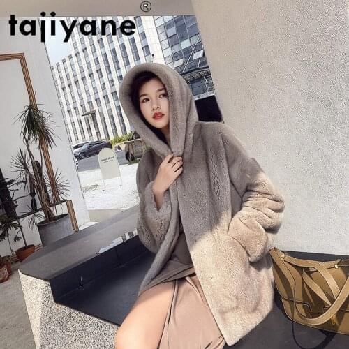 Winter Women Clothes 2021 Real Fur Coat Woman Natural Mink Fur Jackets Female Hooded Slim Parkas Mulheres Casacos TN452