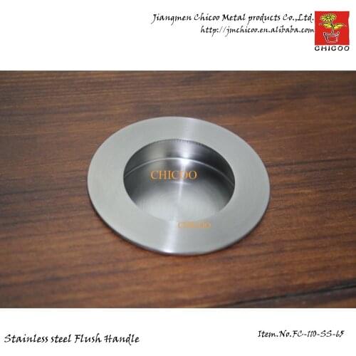 10pieces wholesale 65mm Dia stainless steel round cabinet handles flush handle kitchen cabinet door handle