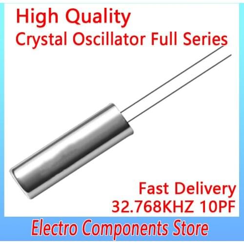 10PCS/Lot 2Pin 2060 32.768KHz 32.768 KHZ 32.768K Frequency Resonator Oscillator Quartz Crystal Cylender 2*6mm 10PF ±10PPM