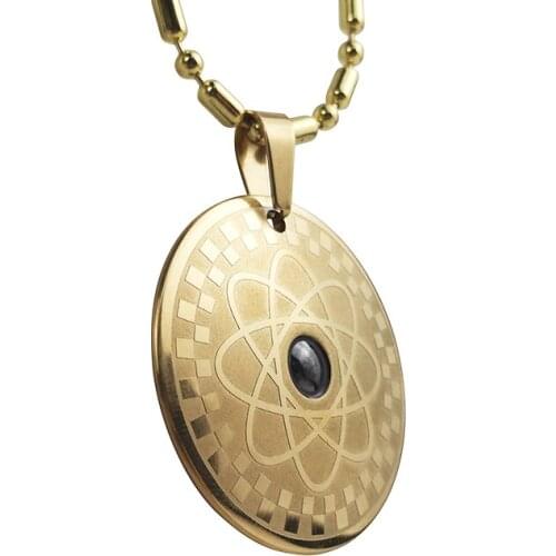 13kinds of healthcare stone quantum energy pendant with stainless steel material and chain