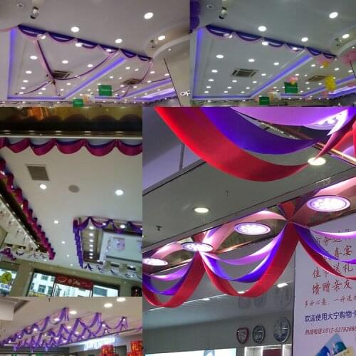 15cm wide 22 meters/Lot Ribbon lace Wedding Chair straps wavy ceiling decoration ribbon wave satin ribbon Good cloth