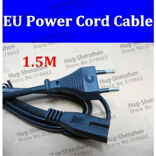 2pcs 1.5m Figure 8 C7 to Euro European 2 pin AC Plug Power Cable Lead FIG 8 Cord EU