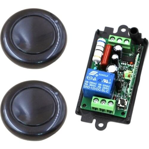 2017 New AC110V 220V 1CH RF Wireless Remote Control Switch System, 2 X Black Transmitter + 1 X Receiver,315/433 MHZ