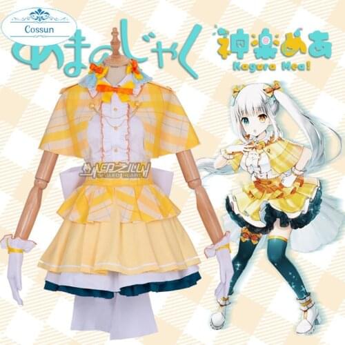 Anime! Vtuber Project Paryi Kagura Mea Idol Suit Yellow Love Uniform Cosplay Costume Halloween Party Outfit For Women 2021 NEW