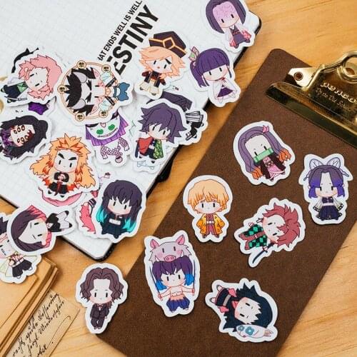 Anime Demon Slayer: Kimetsu no Yaiba Tanjirou Kamado Nezuko Cosplay Luggage Guitar Phone DIY Scrapbook Boy Girl Decal Decor Gift