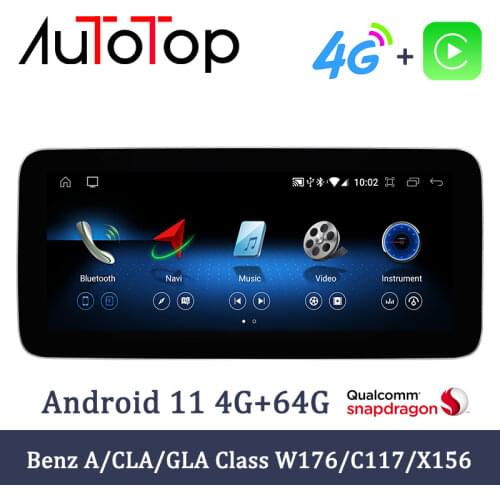 AUTOTOP Qualcomm Android Car Stereo Player For Benz A CLA GLA CLass W176 C117 X156 2013-2018 Carplay Auto Audio GPS Multimedia