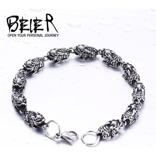 BEIER New Design Cheap Stainless Steel Toad Chain Cool Simple Mans Jewelry Bracelet For Man BC8-009