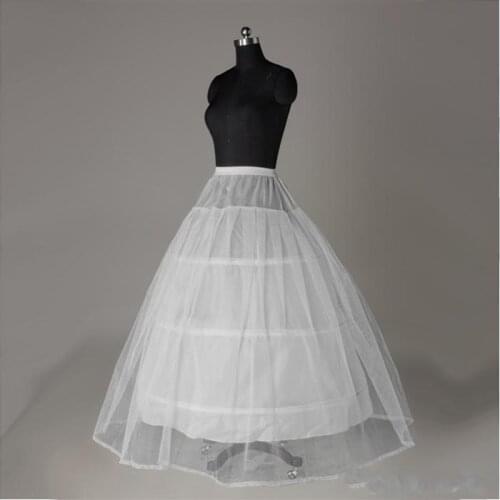 White 3-HOOP 1 layer Petticoats For bride Wedding Dress Bridal Crinoline A Line Weddings Accessories vestido de noiva