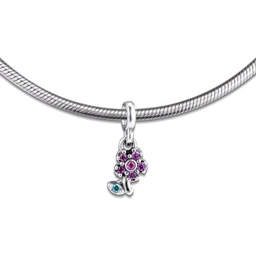 Beads fits for Necklaces Bracelets 100% 925 Sterling Silver Jewelry Signature ME My Pretty Flower Charms Free Shipping