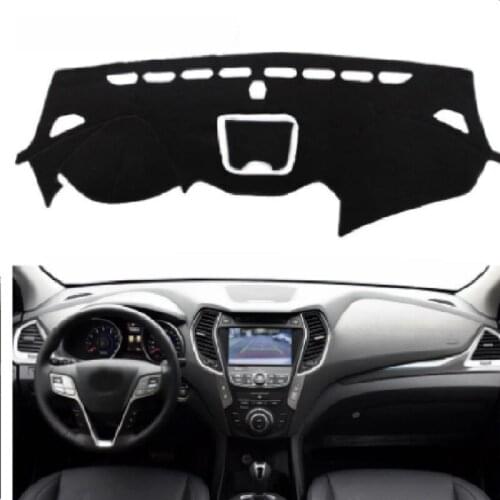 Car Dashboard Cover Mat Pad Sun Shade Instrument Cover Carpet Accessories For Hyundai Santa Fe IX45 2013 -2018 Light-Proof pad